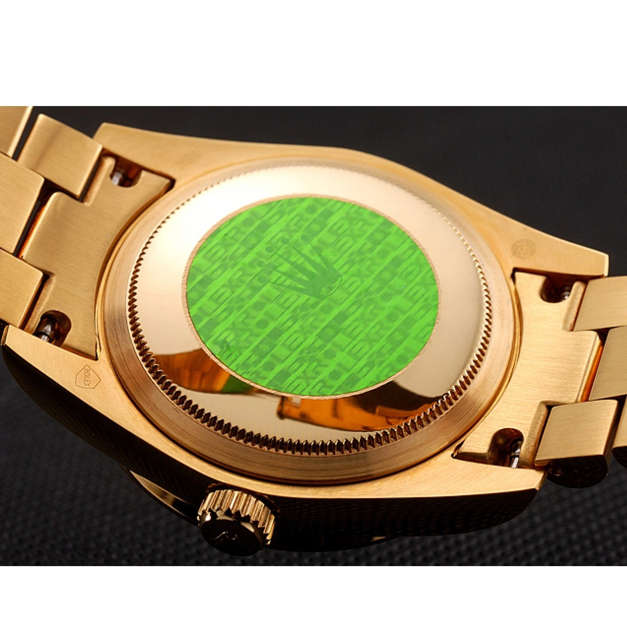 Good copy rolex watches Dial Bracelet Gold Diamond Rolex 1453956 Pave Swiss Diamond Day-Date 0814